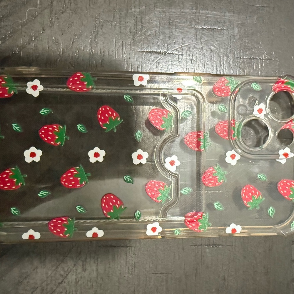 Strawberry Pattern Clear Phone Case